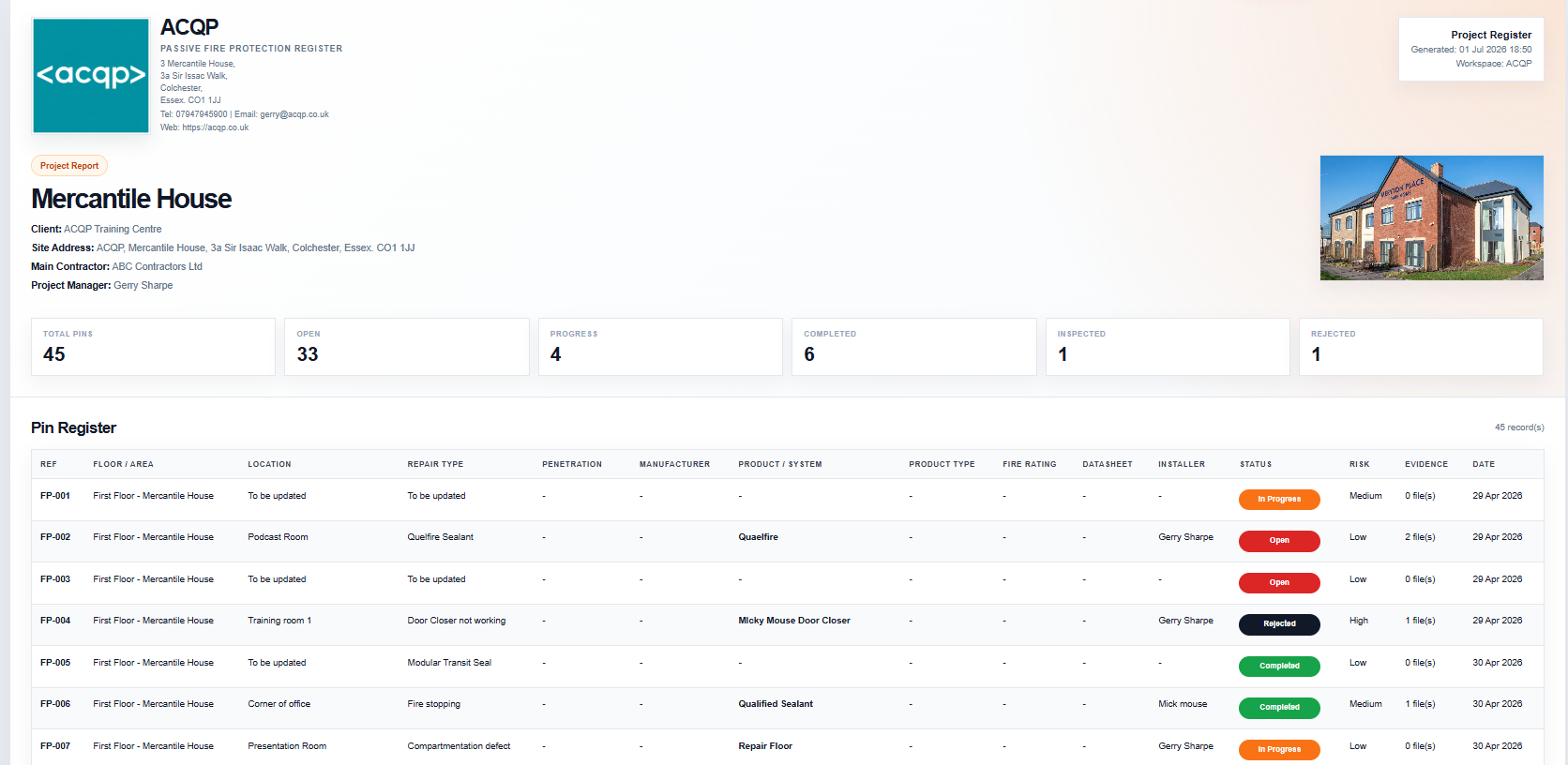 Reports screenshot