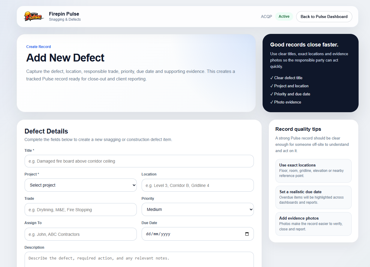 Firepin Pulse report
